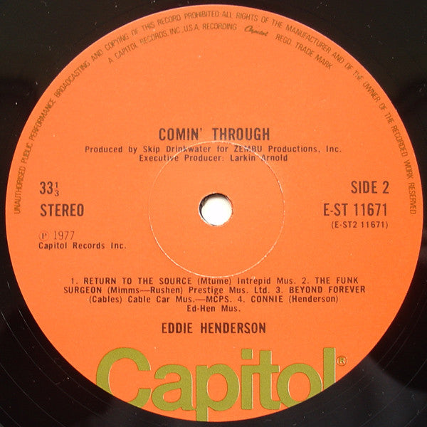 Eddie Henderson : Comin' Through (LP, Album)