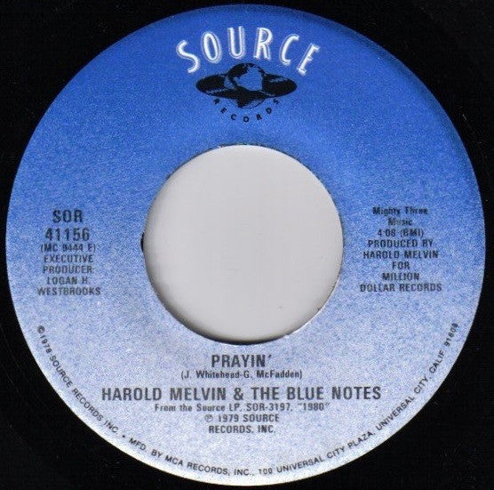 Harold Melvin And The Blue Notes : Prayin' (7", Single)