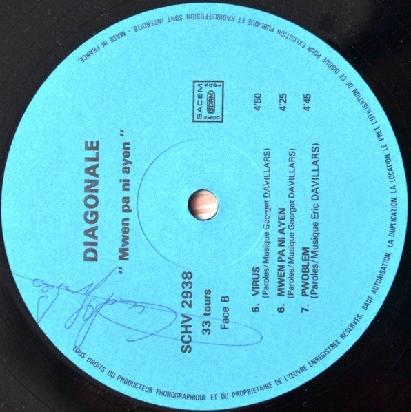 Diagonale : Mwen Pa Ni Ayen (LP, Album)