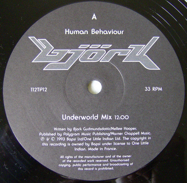 Björk : Human Behaviour (12", Single)