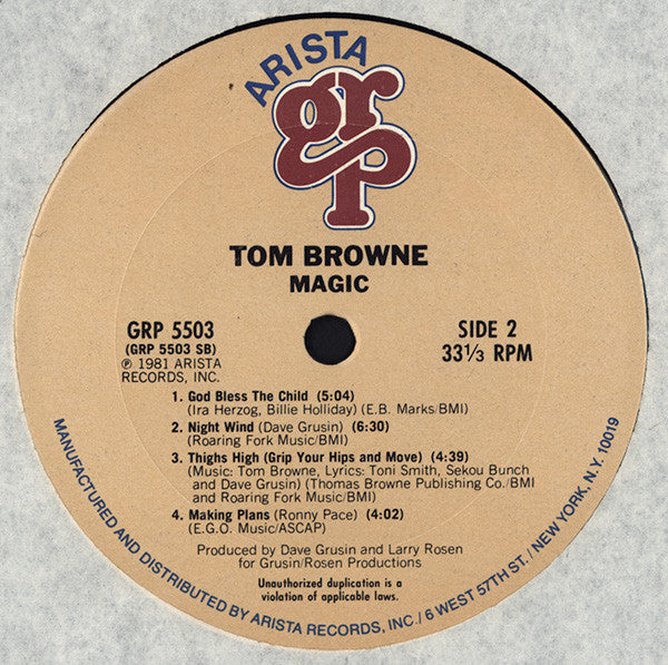 Tom Browne : Magic (LP, Album, Pit)