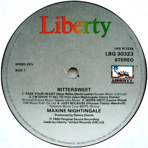 Maxine Nightingale : Bittersweet (LP, Album)