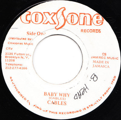 The Cables / Sound Dimension : Baby Why / Baby Why Version (7", RE)
