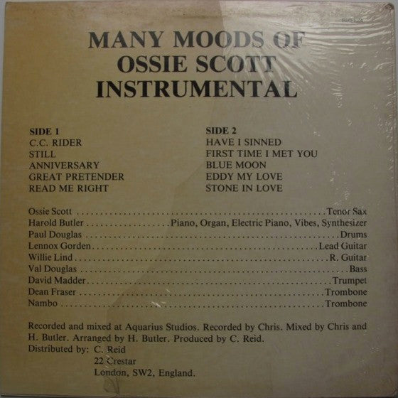 Ossie Scott : Many Moods Of Ossie Scott (LP, Album)