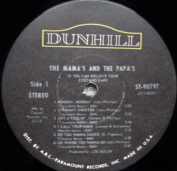 The Mama's And The Papa's* : If You Can Believe Your Eyes And Ears (LP, Album, Club, RP)