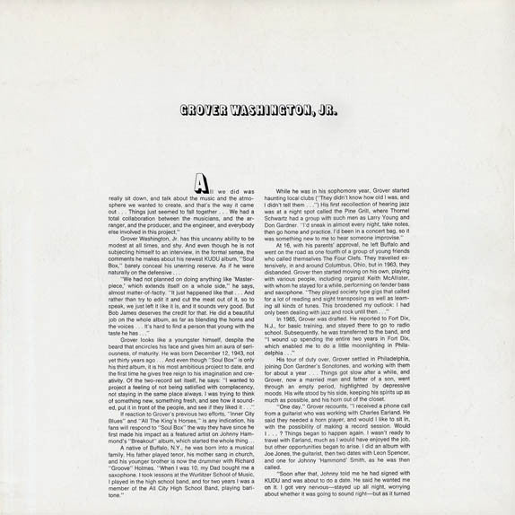 Grover Washington, Jr. : Soul Box (2xLP, Album, Quad + Box)