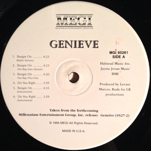 Genieve (2) : Boogie On (12", Single)