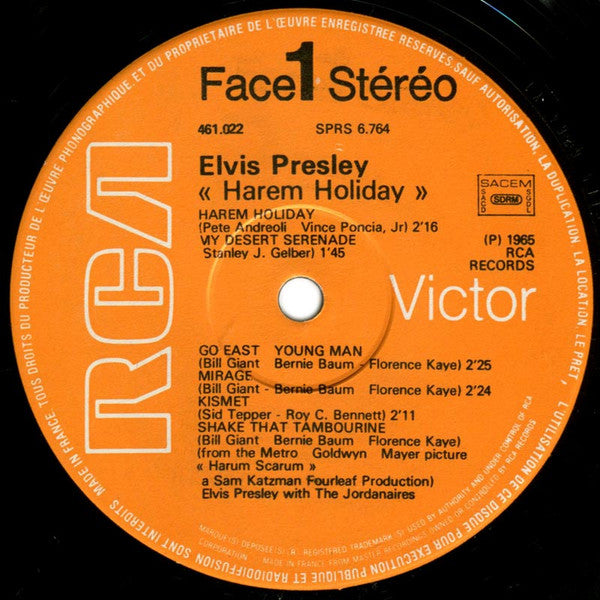 Elvis Presley : Harem Holiday (LP, Album, RE)