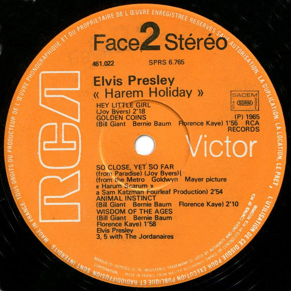 Elvis Presley : Harem Holiday (LP, Album, RE)