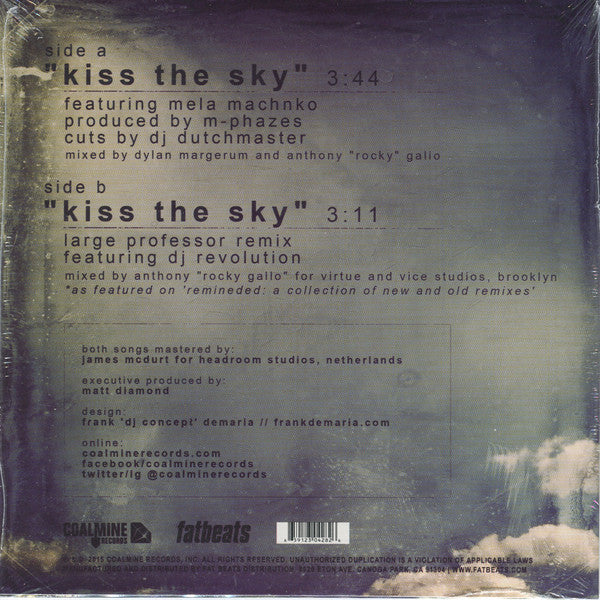 Blu (2) : Kiss The Sky (7", Single, Ltd, Dow)
