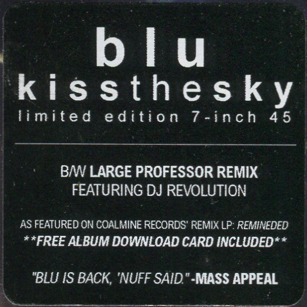 Blu (2) : Kiss The Sky (7", Single, Ltd, Dow)