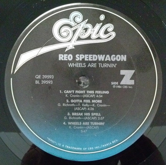 REO Speedwagon : Wheels Are Turnin' (LP, Album, Car)