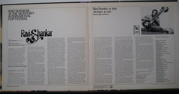 Ravi Shankar : Ravi Shankar At The Monterey International Pop Festival (LP, Album, San)