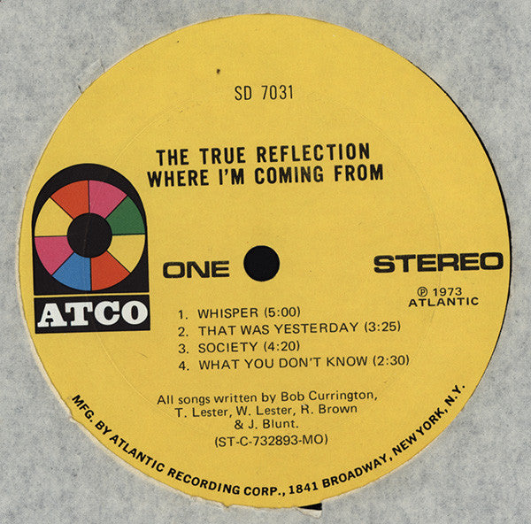 The True Reflection : Where I'm Coming From (LP, Album, MO)