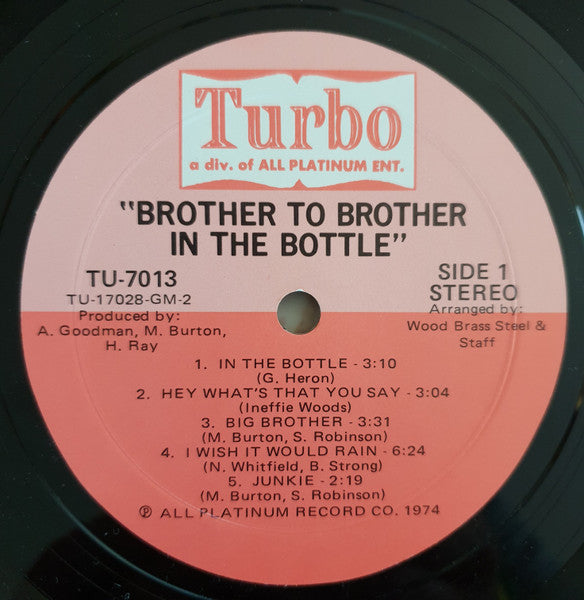 Brother To Brother : In The Bottle (LP, Album, Mon)