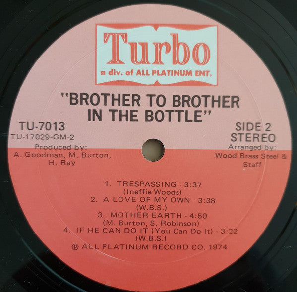 Brother To Brother : In The Bottle (LP, Album, Mon)