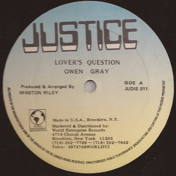 Owen Gray, Techniques All Stars : Lovers Question (12")