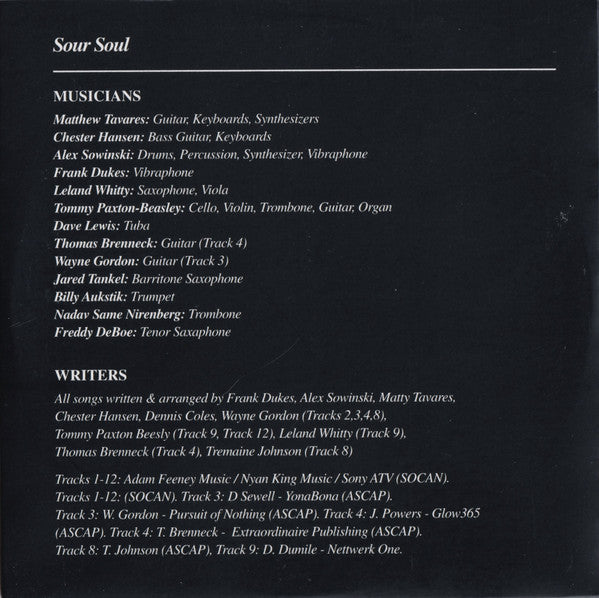 BadBadNotGood & Ghostface Killah : Sour Soul (CD, Album)