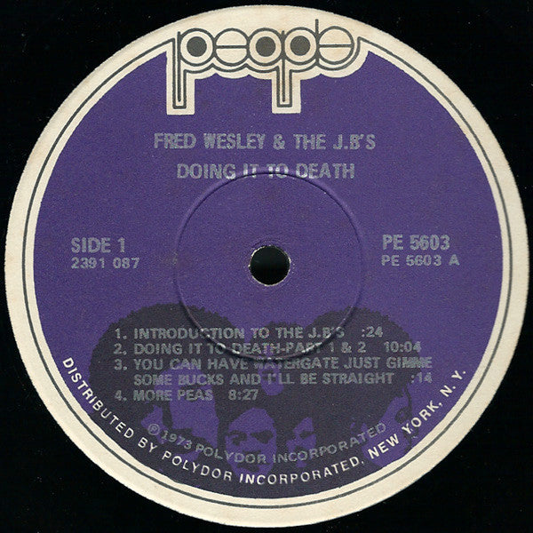 The J.B.'s : Doing It To Death (LP, Album, Win)