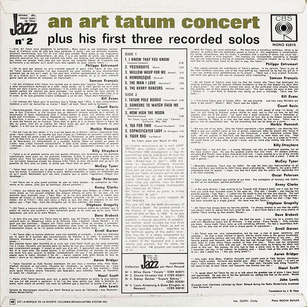 Art Tatum : An Art Tatum Concert Plus His First Three Recorded Solos (LP, Album, Mono)