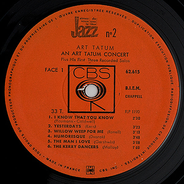 Art Tatum : An Art Tatum Concert Plus His First Three Recorded Solos (LP, Album, Mono)