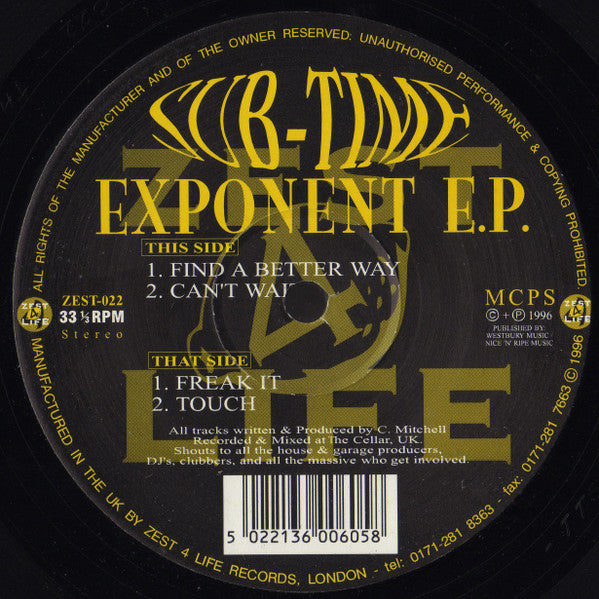 Sub-Time : Exponent E.P. (12", EP)