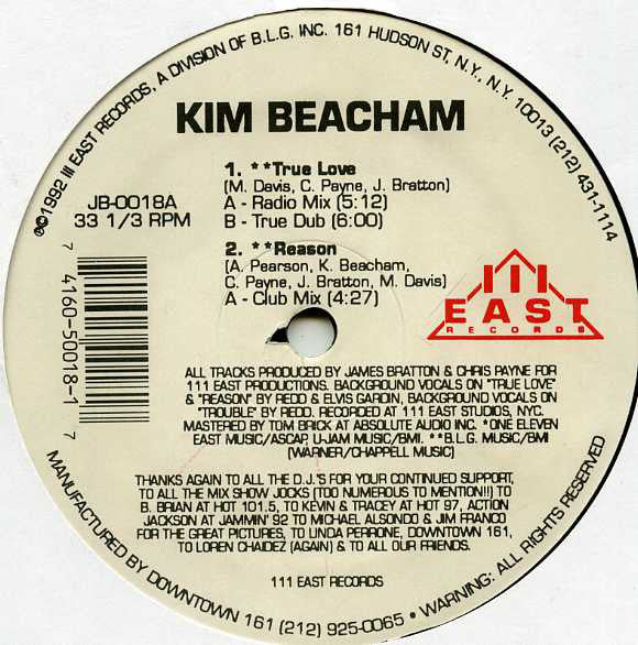 Kim Beacham : True Love / Reason / Trouble (12")