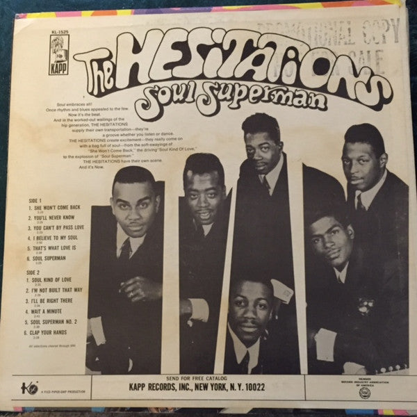 The Hesitations : Soul Superman (LP, Album, Mono, Promo)