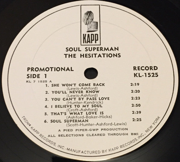 The Hesitations : Soul Superman (LP, Album, Mono, Promo)