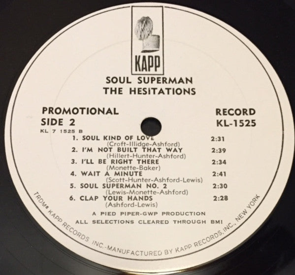 The Hesitations : Soul Superman (LP, Album, Mono, Promo)
