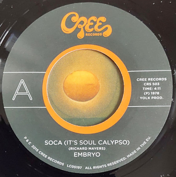 Embryo (11) : Soca (It's Soul Calypso) (7", Ltd)