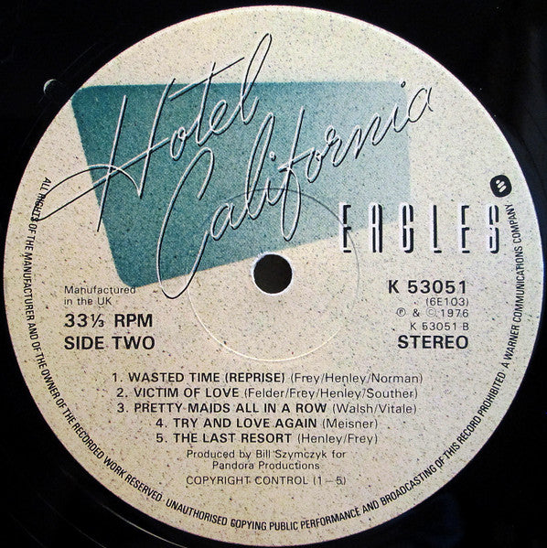 Eagles : Hotel California (LP, Album, RP, Orl)