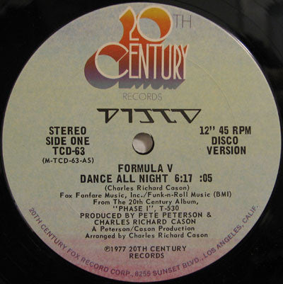 Formula V : Dance All Night (12")