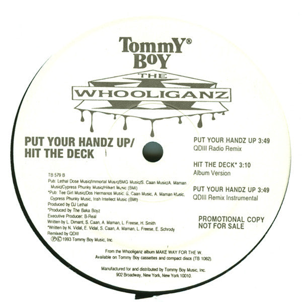 The Whooliganz : Put Your Handz Up (12", Promo)