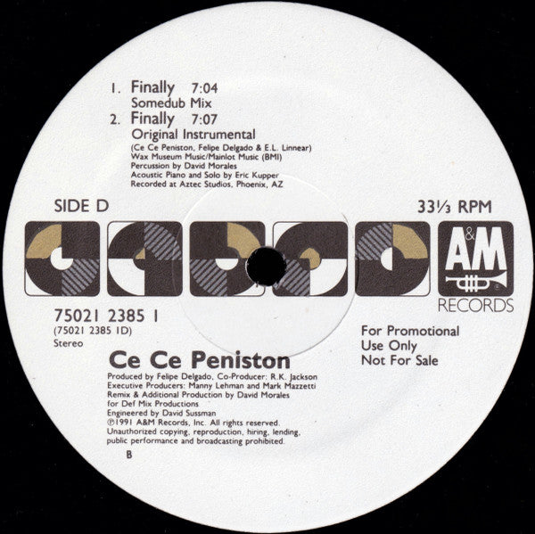 Ce Ce Peniston : Finally (2x12", Promo)