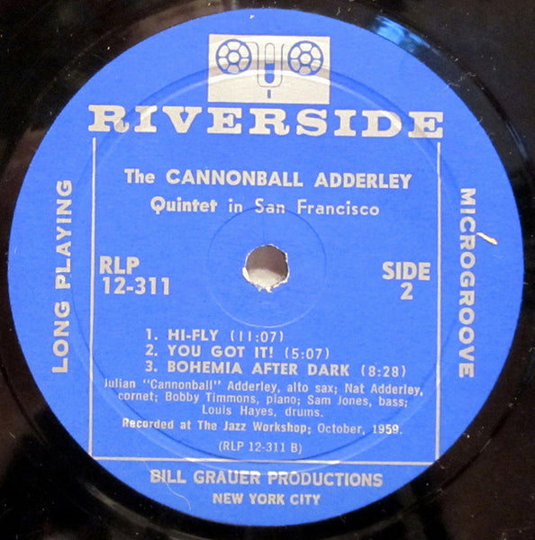 The Cannonball Adderley Quintet Featuring Nat Adderley : The Cannonball Adderley Quintet In San Francisco (LP, Album, Mono)
