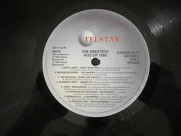 Various :  Greatest Hits 92 (2xLP, Comp)