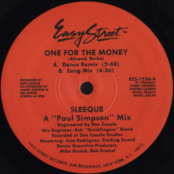 Sleeque : One For The Money (12")
