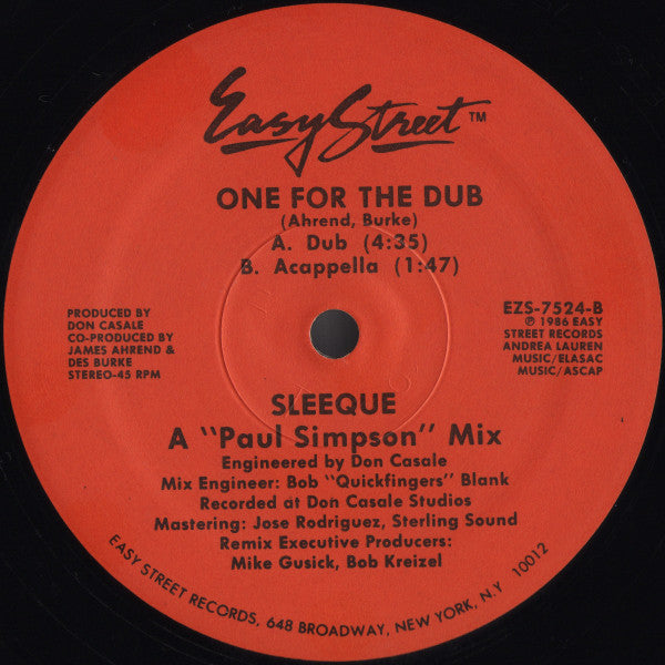 Sleeque : One For The Money (12")