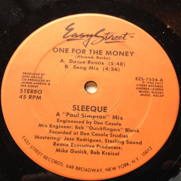 Sleeque : One For The Money (12")