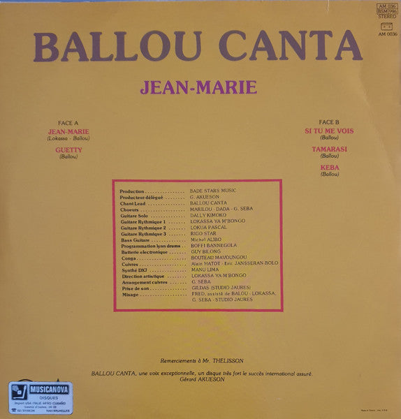 Ballou Canta : Jean-Marie (LP, Album)