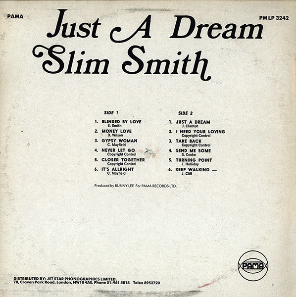 Slim Smith : Just A Dream (LP, RE)