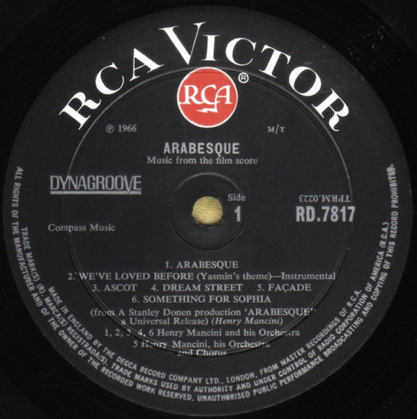 Henry Mancini : Arabesque (Music From The Motion Picture Score) (LP, Album, Mono)