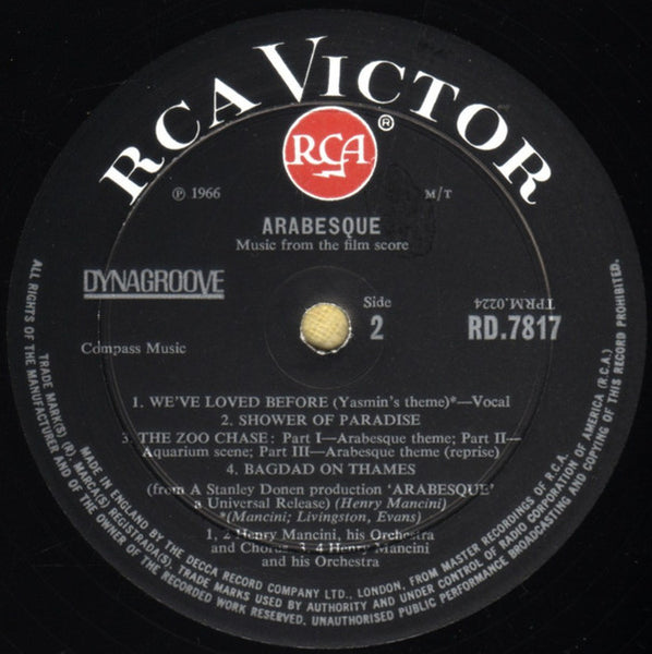 Henry Mancini : Arabesque (Music From The Motion Picture Score) (LP, Album, Mono)