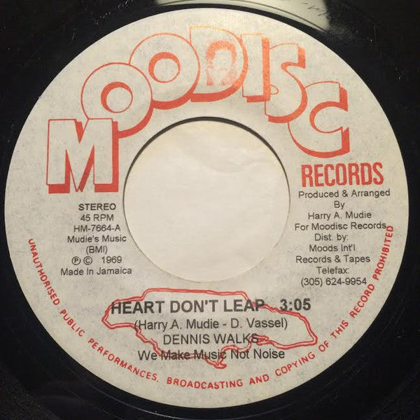 Dennis Walks / Mudies All Stars : Heart Don't Leap (7", Single, RE)