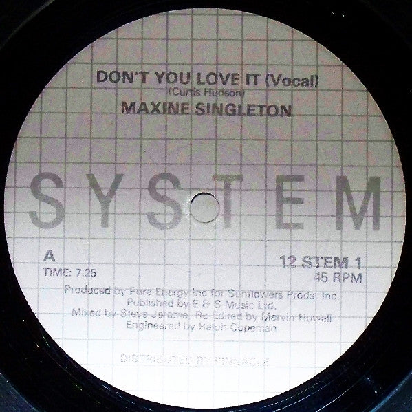 Maxine Singleton : Don't You Love It (12")
