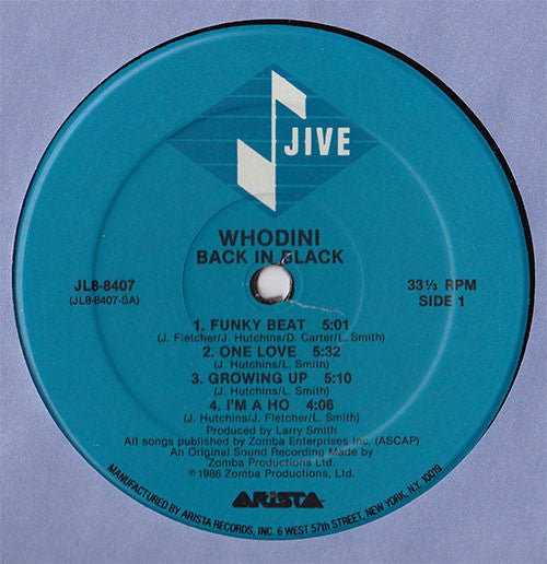 Whodini : Back In Black (LP, Album)