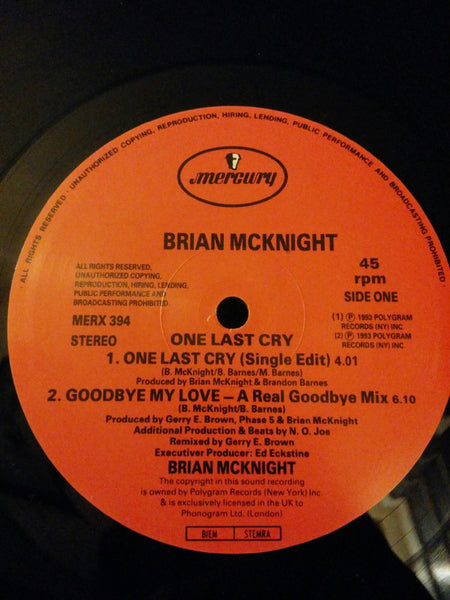 Brian McKnight : One Last Cry (12", Single)