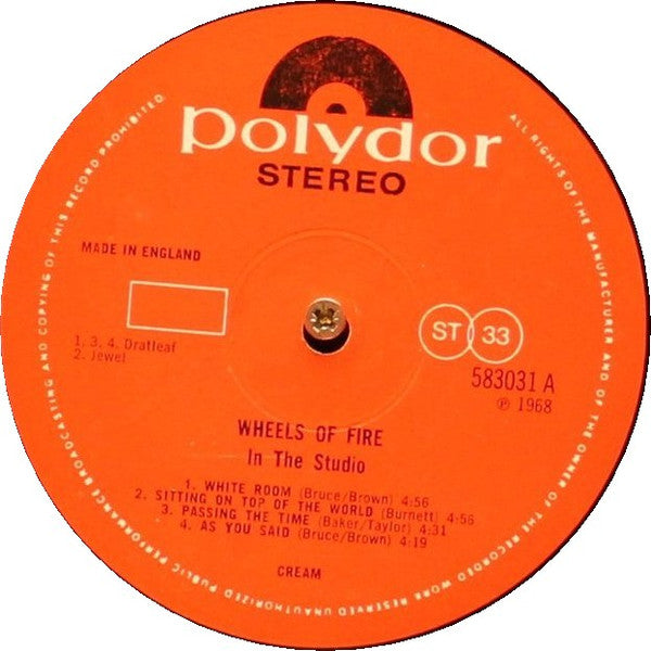 Cream (2) : Wheels Of Fire (2xLP, Album)