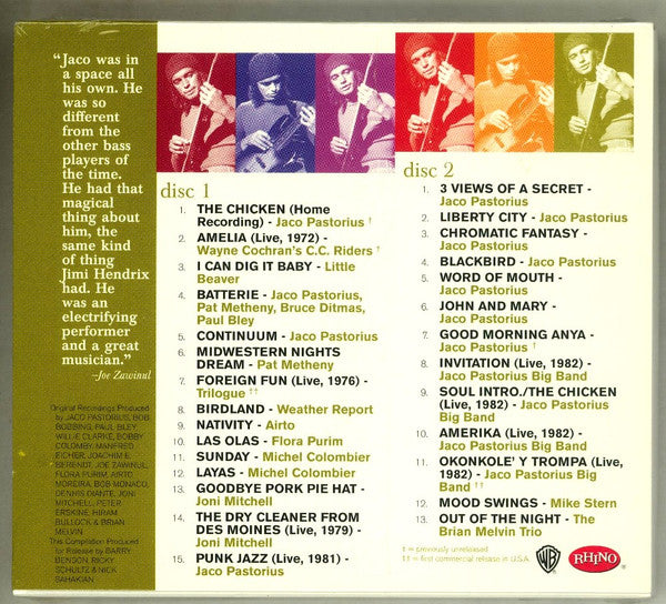Jaco Pastorius : Punk Jazz: The Jaco Pastorius Anthology (2xCD, Comp)
